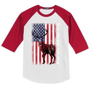 Usa Distressed Flag Best Buckin Pap Deer Hunting Fathers Day Gift Kids Colorblock Raglan Jersey