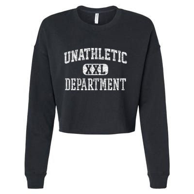 Unathletic Department Funny Sports Humor Wife Gym Girlfriend Cropped Pullover Crew
