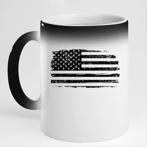 USA Distressed Flag Grunge Patriotic American Merica Pride 11oz Black Color Changing Mug