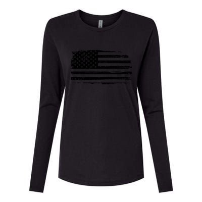 USA Distressed Flag Grunge Patriotic American Merica Pride Womens Cotton Relaxed Long Sleeve T-Shirt