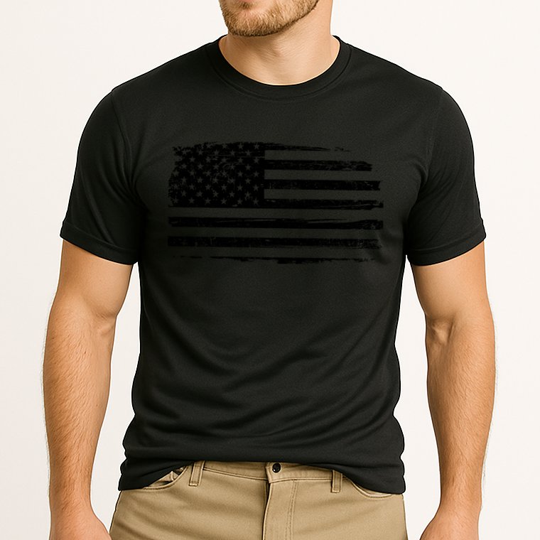 USA Distressed Flag Grunge Patriotic American Merica Pride Cooling Performance Crew T-Shirt