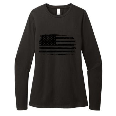 USA Distressed Flag Grunge Patriotic American Merica Pride Womens CVC Long Sleeve Shirt