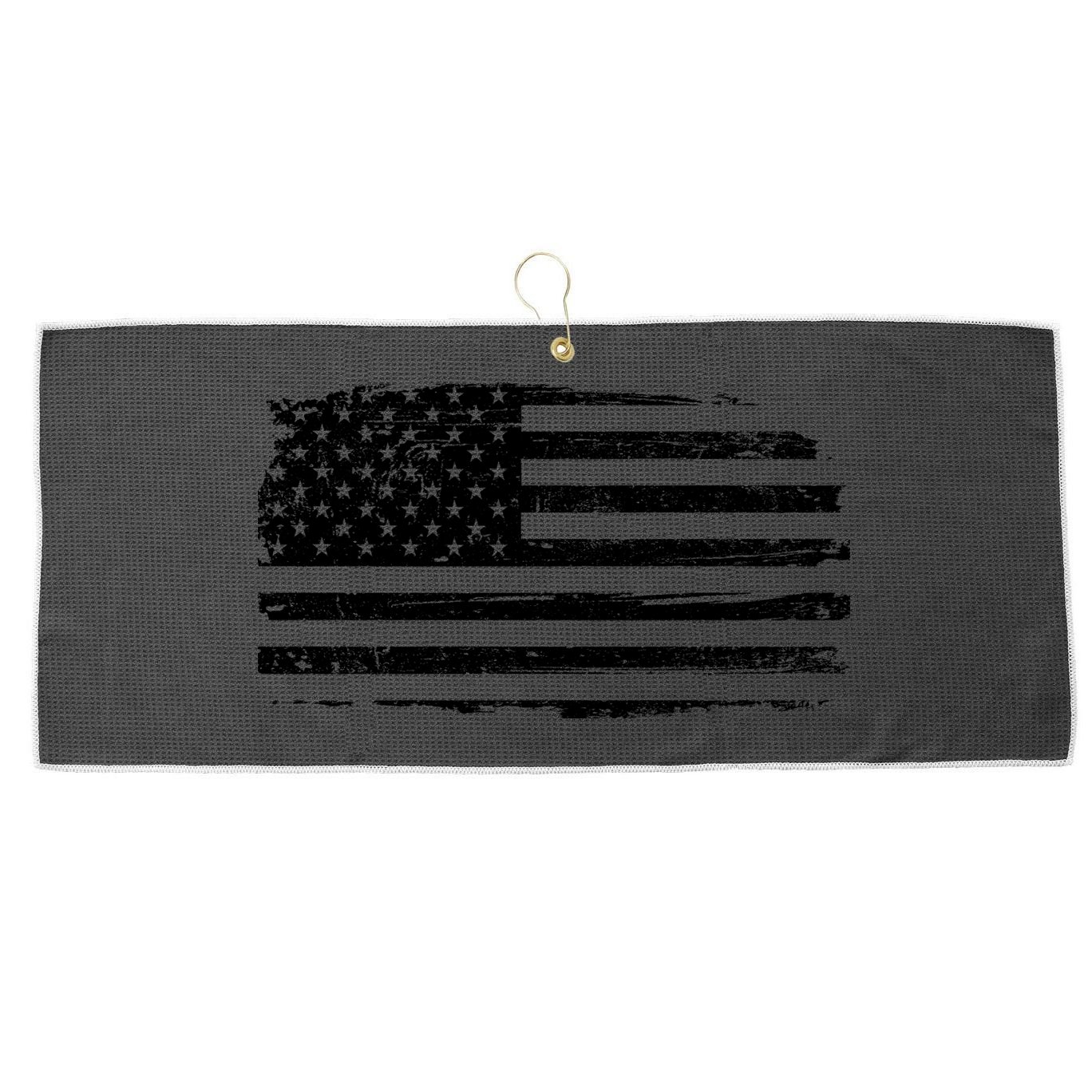 USA Distressed Flag Grunge Patriotic American Merica Pride Large Microfiber Waffle Golf Towel