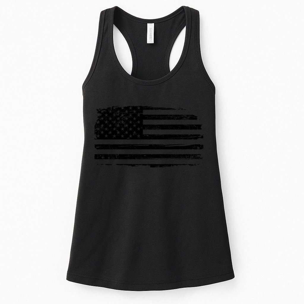 USA Distressed Flag Grunge Patriotic American Merica Pride Womens Tank Top