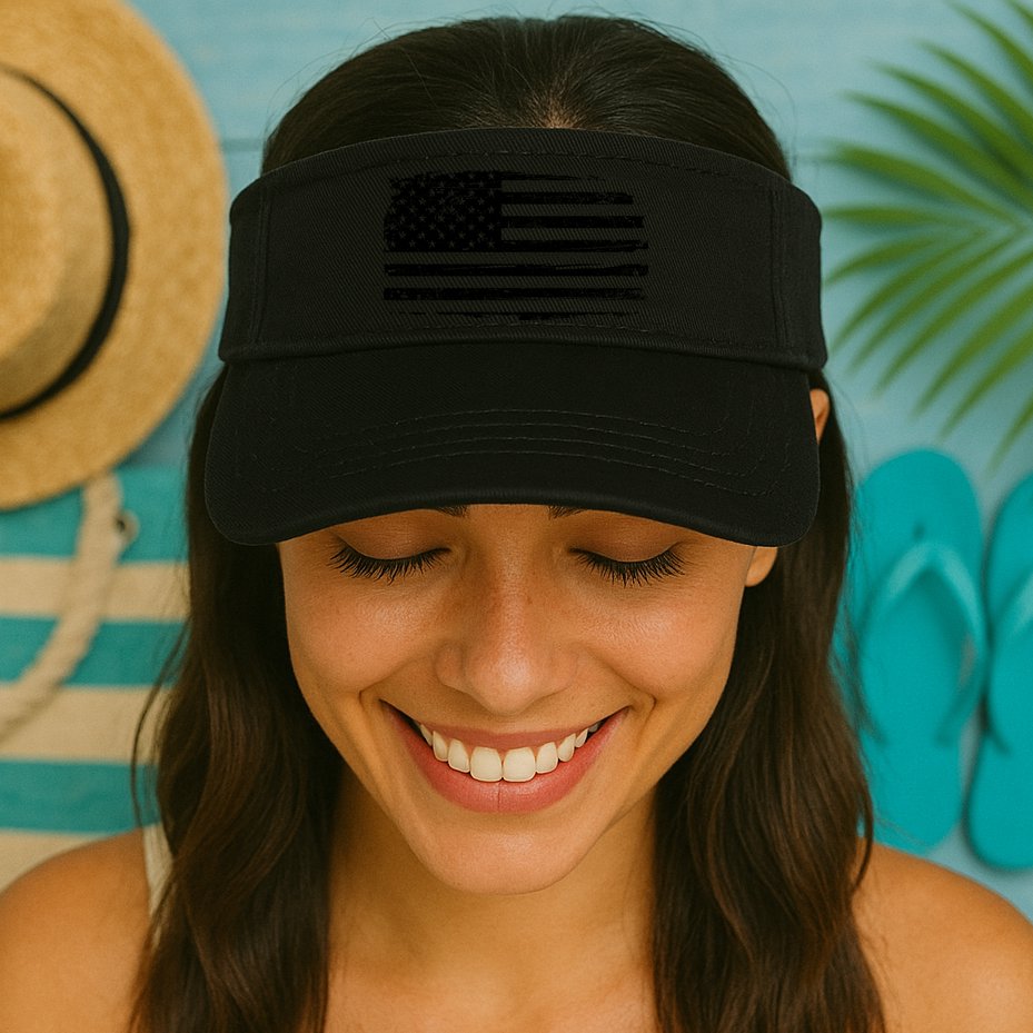USA Distressed Flag Grunge Patriotic American Merica Pride Visor