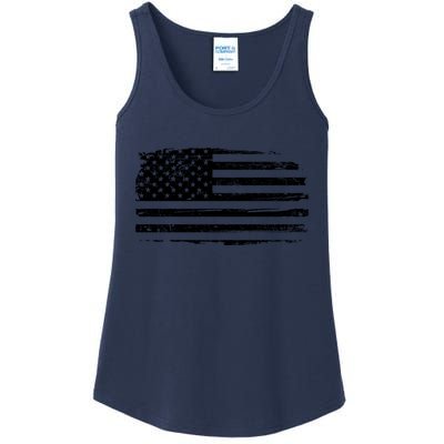 USA Distressed Flag Grunge Patriotic American Merica Pride Ladies Essential Tank