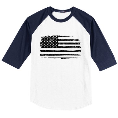 USA Distressed Flag Grunge Patriotic American Merica Pride Baseball Sleeve Shirt