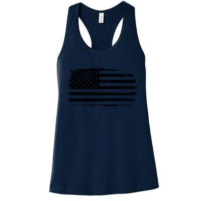 USA Distressed Flag Grunge Patriotic American Merica Pride Women's Racerback Tank