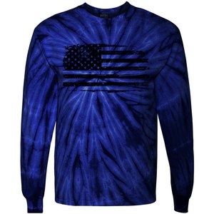 USA Distressed Flag Grunge Patriotic American Merica Pride Tie-Dye Long Sleeve Shirt