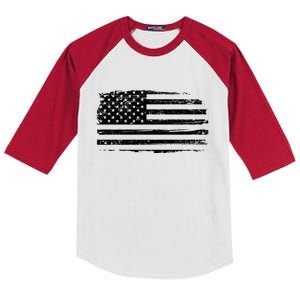 USA Distressed Flag Grunge Patriotic American Merica Pride Kids Colorblock Raglan Jersey