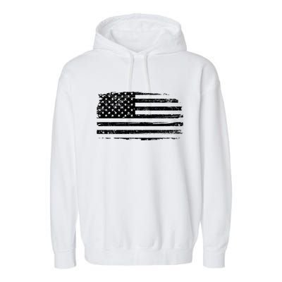 USA Distressed Flag Grunge Patriotic American Merica Pride Garment-Dyed Fleece Hoodie