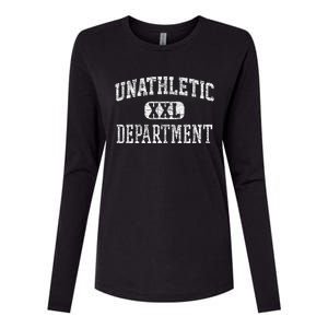 Unathletic Department Funny Sports Humor Wife Gym Girlfriend Womens Cotton Relaxed Long Sleeve T-Shirt