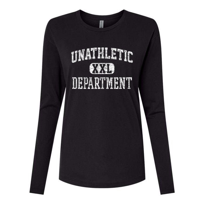 Unathletic Department Funny Sports Humor Wife Gym Girlfriend Womens Cotton Relaxed Long Sleeve T-Shirt