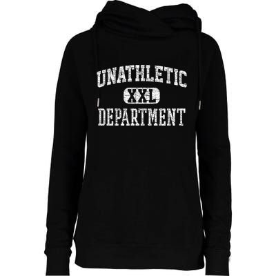 Unathletic Department Funny Sports Humor Wife Gym Girlfriend Womens Funnel Neck Pullover Hood