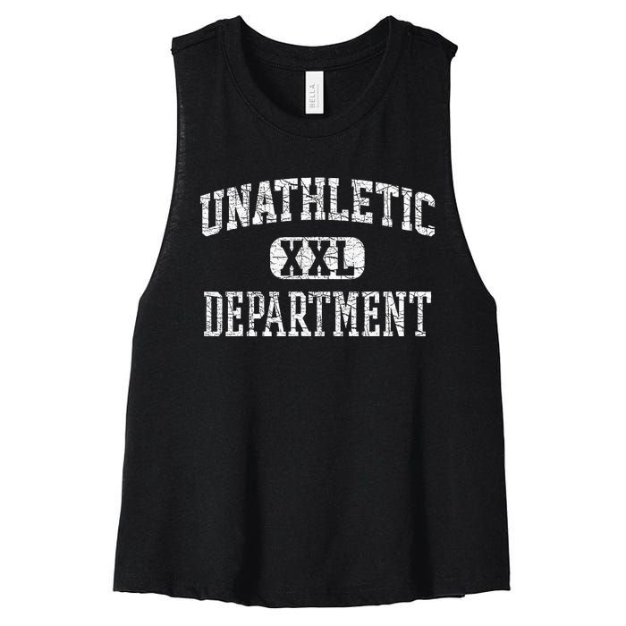 Unathletic Department Funny Sports Humor Wife Gym Girlfriend Women's Racerback Cropped Tank