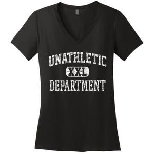 Unathletic Department Funny Sports Humor Wife Gym Girlfriend Women's V-Neck T-Shirt