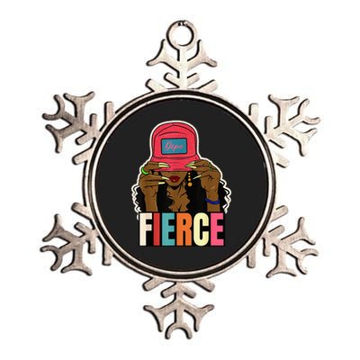 Unapologetically Dope Fierce Black Afro Black History Metallic Star Ornament