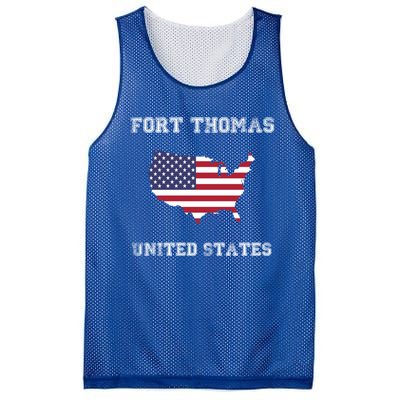 Usa Distressed Flag Fort Thomas Pride Gift Mesh Reversible Basketball Jersey Tank