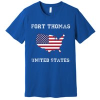 Usa Distressed Flag Fort Thomas Pride Gift Premium T-Shirt