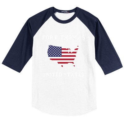 Usa Distressed Flag Fort Thomas Pride Gift Baseball Sleeve Shirt