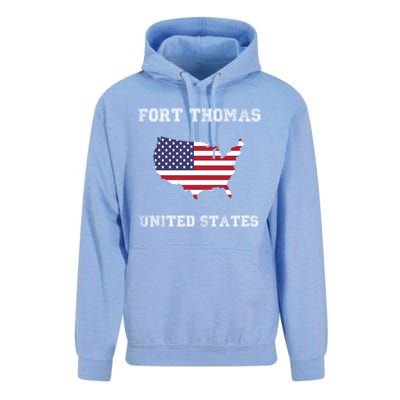 Usa Distressed Flag Fort Thomas Pride Gift Unisex Surf Hoodie