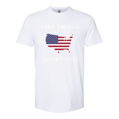 Usa Distressed Flag Fort Thomas Pride Gift Softstyle CVC T-Shirt