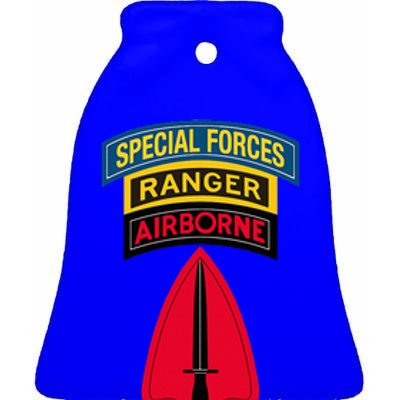 Usasoc Delta Force Ranger Sf Tab Sfod D Center Ceramic Bell Ornament