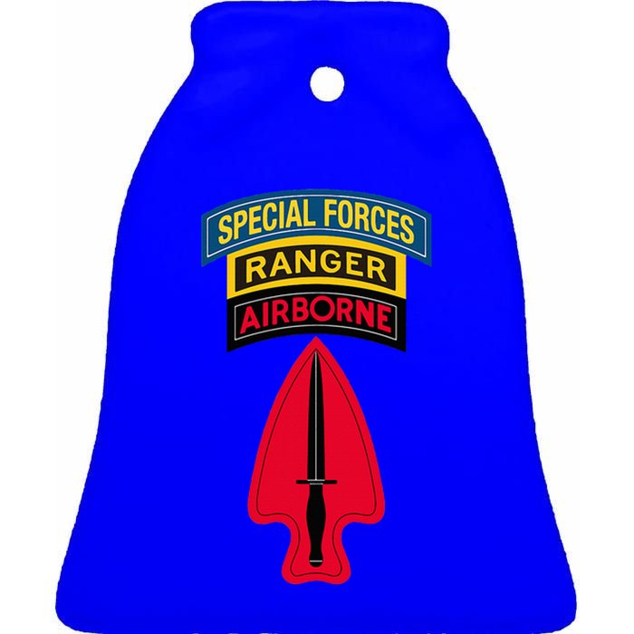 Usasoc Delta Force Ranger Sf Tab Sfod D Center Ceramic Bell Ornament