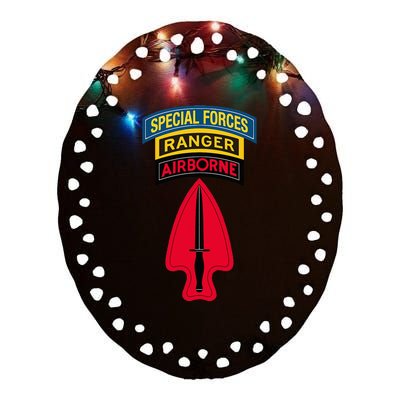 Usasoc Delta Force Ranger Sf Tab Sfod D Center Ceramic Oval Ornament