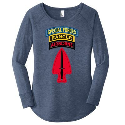 Usasoc Delta Force Ranger Sf Tab Sfod D Center Women's Perfect Tri Tunic Long Sleeve Shirt