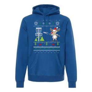 Ugly Disc Golf Christmas Sweater Reindeer Sleigh Frolf Set Cute Gift Premium Hoodie