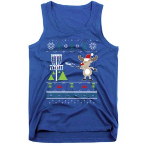 Ugly Disc Golf Christmas Sweater Reindeer Sleigh Frolf Set Cute Gift Tank Top