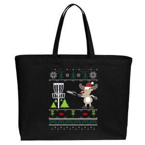 Ugly Disc Golf Christmas Sweater Reindeer Sleigh Frolf Set Cute Gift Cotton Canvas Jumbo Tote