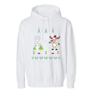 Ugly Disc Golf Christmas Sweater Reindeer Sleigh Frolf Set Cute Gift Garment-Dyed Fleece Hoodie