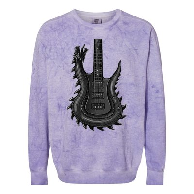 Unique Dragon Guitar Rock N Roll Band Musics Colorblast Crewneck Sweatshirt