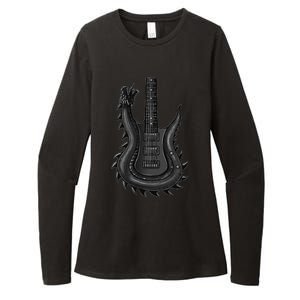 Unique Dragon Guitar Rock N Roll Band Musics Womens CVC Long Sleeve Shirt