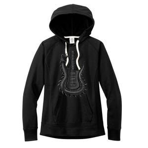 Unique Dragon Guitar Rock N Roll Band Musics Women's Fleece Hoodie