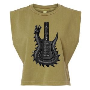 Unique Dragon Guitar Rock N Roll Band Musics Garment-Dyed Women's Muscle Tee