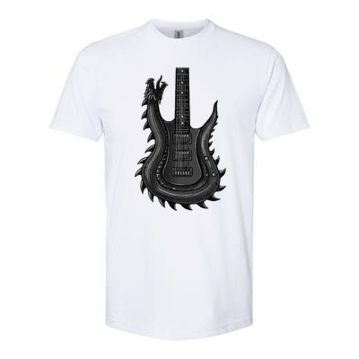 Unique Dragon Guitar Rock N Roll Band Musics Softstyle® CVC T-Shirt