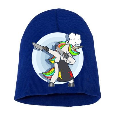 Unicorn Dabbing Greatest Chef Cooking Funny Gift Short Acrylic Beanie