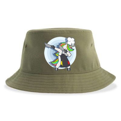 Unicorn Dabbing Greatest Chef Cooking Funny Gift Sustainable Bucket Hat