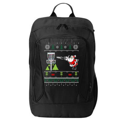 Ugly Disc Golf Santa Christmas Sweater Funny Xmas Frolf City Backpack