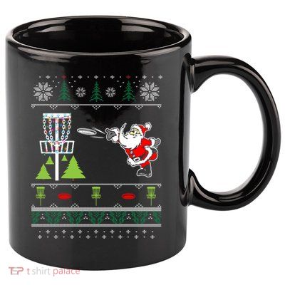 Ugly Disc Golf Santa Christmas Sweater Funny Xmas Frolf 11oz C Handle Ceramic Mug