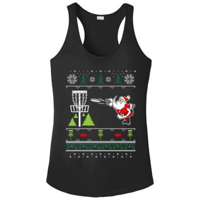 Ugly Disc Golf Santa Christmas Sweater Funny Xmas Frolf Ladies PosiCharge Competitor Racerback Tank