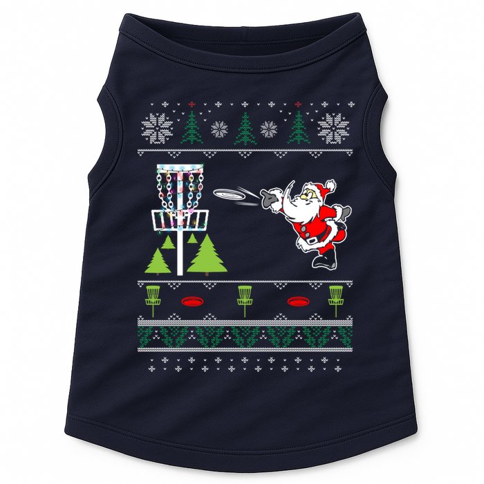 Ugly Disc Golf Santa Christmas Sweater Funny Xmas Frolf Doggie Tank