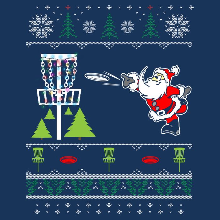 Ugly Disc Golf Santa Christmas Sweater Funny Xmas Frolf Doggie Tank