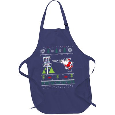 Ugly Disc Golf Santa Christmas Sweater Funny Xmas Frolf Apron