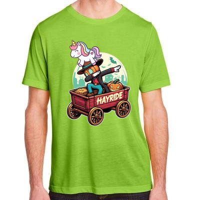 Unicorn Dabbing Halloween Haunted Hayride Wagon Cute Gift Adult ChromaSoft Performance T-Shirt