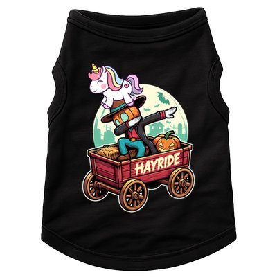 Unicorn Dabbing Halloween Haunted Hayride Wagon Cute Gift Doggie Tank