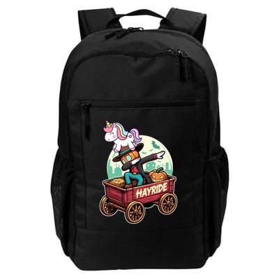 Unicorn Dabbing Halloween Haunted Hayride Wagon Cute Gift Backpack